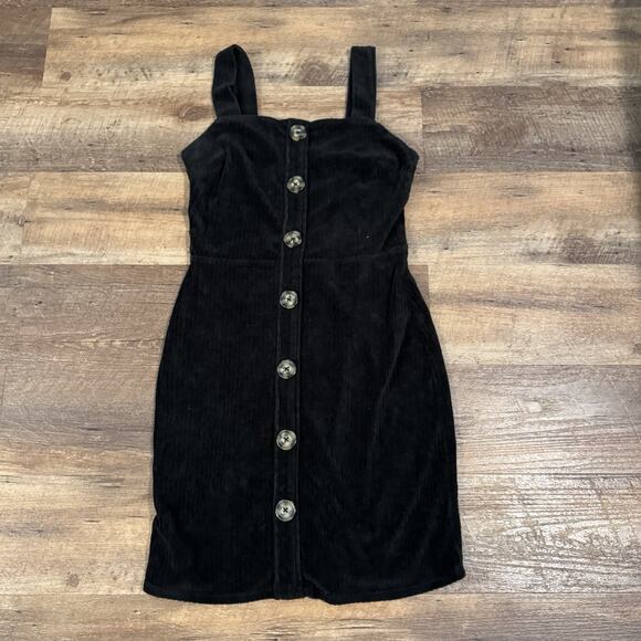 No Boundaries Juniors S Corduroy Button-Front Jumper Overall Dress Academia - Picture 1 of 8